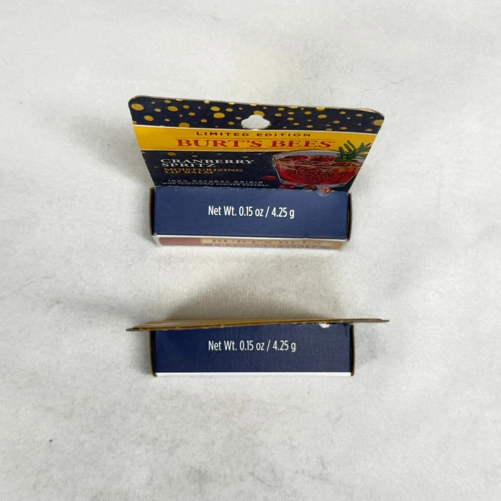 Burts Bees Cranberry Spritz Moisturizing Lip Balm Limited Edition 2 Pack 0.15oz